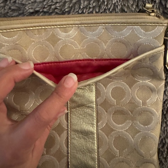 COACH Y2K Julia Gold Canvas Crossbody - Picture 8 of 14